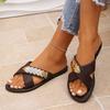 Women Flat Slippers 2026 New Plus Size Open-toed Slippers Lightweight Flat Shoes for Women Trend Outdoor Sandals Slides Women