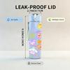 1PC Cute Mixed Cartoon Character Sticker Design 750ml Color Plastic Sports Water Bottle Leakproof Flip Straw Lid Suitable for Sports Office Home Use