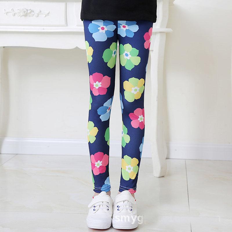 Mädchen Leggings Dehnbar Frühling Sommer Blumenmuster Kinder Kinder Hosen