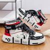 High Top Kids Sneakers Plush Lined Warm Lace Up Casual Shoes Color Block Family Matching Trainers Size 31-44