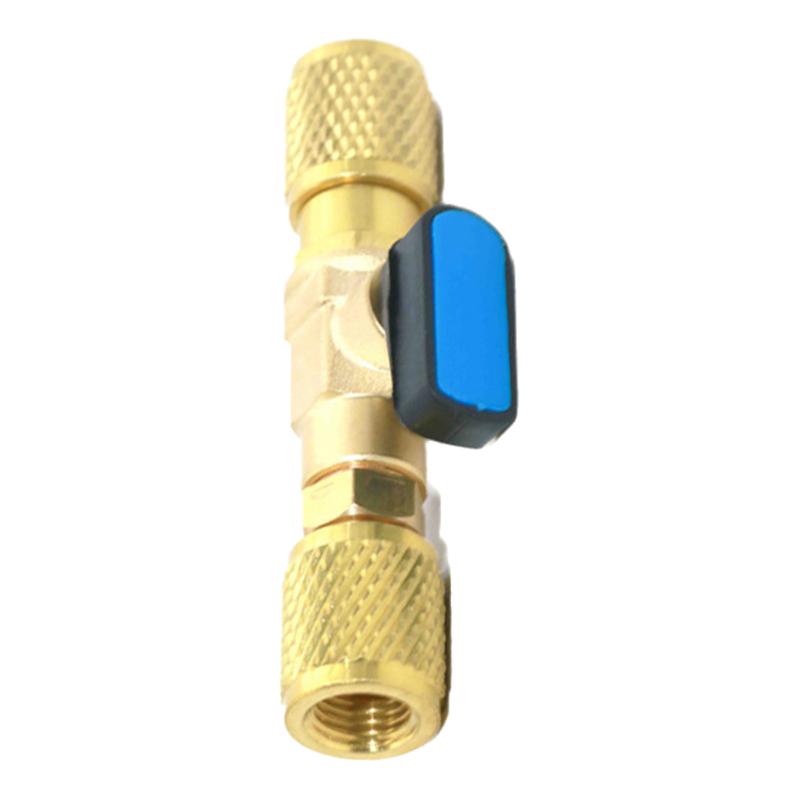 1 Piece Air Conditioning Diy Accessories Brass Refrigeration Ball Valve Adapter Refrigerant Ball Valve Connector G1/4''