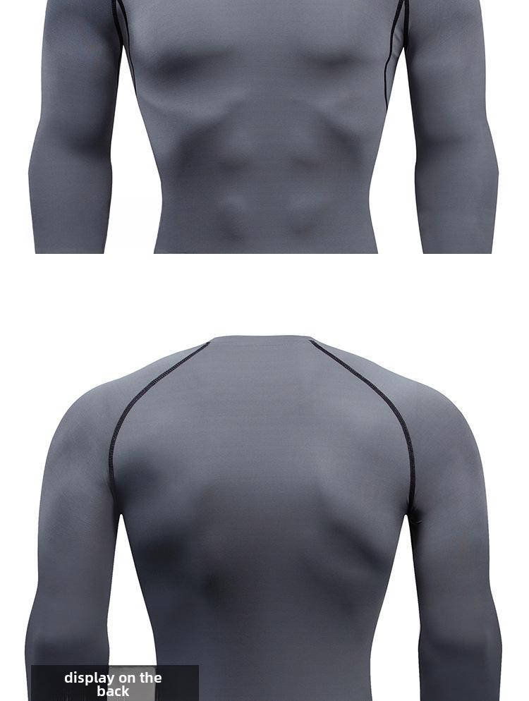 Men's Elastic Quick-Dry Long Sleeve for Autumn/Winter Training, Cycling, and Running
