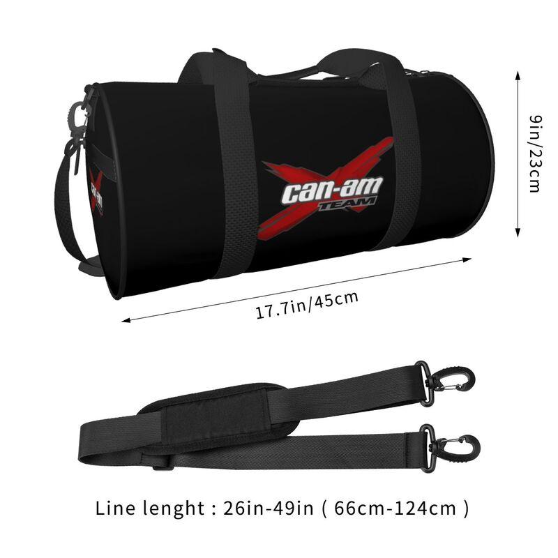 Can Am Team Print Runde Reise-Duffelbags Unisex Faltbare Gepäcktasche Sport-Fitnessstudio-Yoga-Tasche mit Schuhfach Nasses Fach