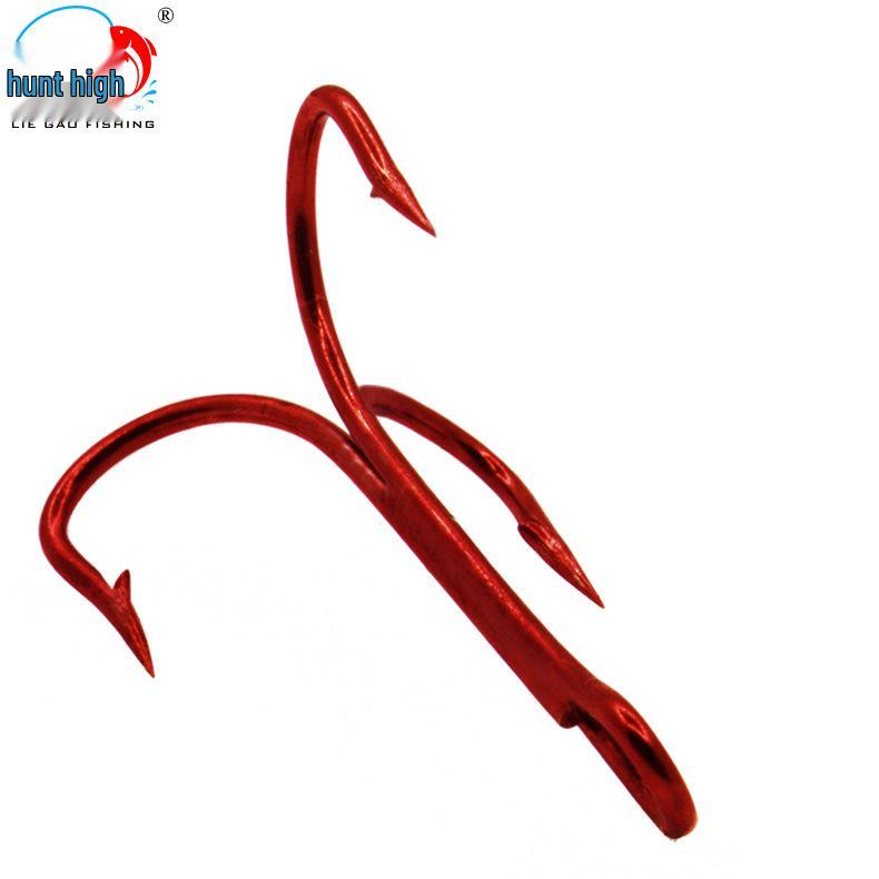 Hunter High Lure Triple Barbed Fish Hook - Electroplated High Carbon Steel Fishing Tackle.