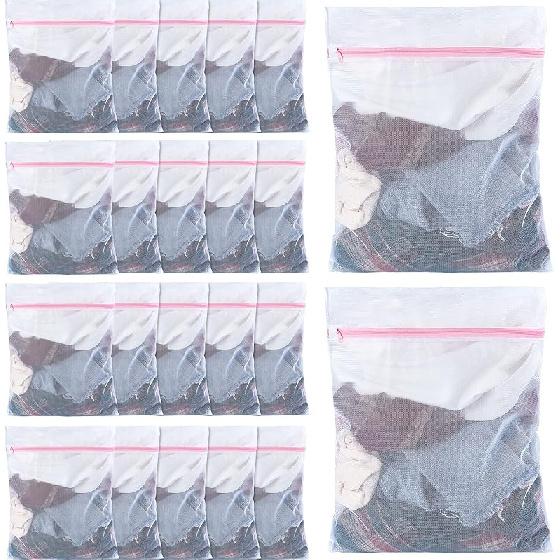 Nuenen 36 Pieces Mesh Laundry Bags Fine Mesh Wash Bags with Zipper Machine Washable Lingerie Bags for Washing Delicates Clothes Garment Underwear