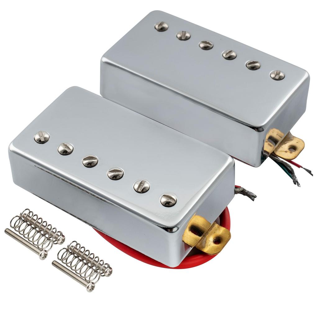 Musiclily Basic Ceramic Magnet Covered Humbucker Neck Bridge Pickup Set for Electric Chrome Guitar,