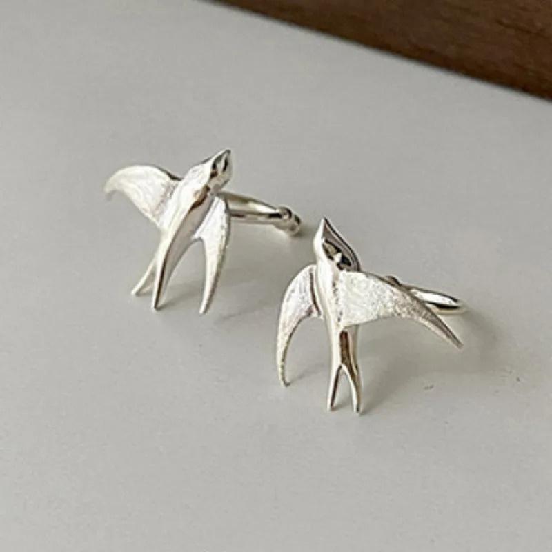 Newly Arrived Swallow Bird Clip On Earrings for Girls Cute Animal Chinese Style National Tide Earring Ladie Fashion Jewelry Gift