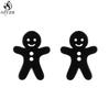 Funny Stainless Steel Gingerbread Man Earring Cartoon Ghost Ear Jewelry Girls Delicate Mermaid Fairy Earrings Gifts Accessories