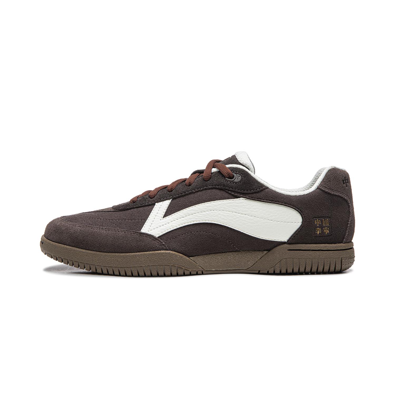 

Li Ning Table Tennis Series Fashionable Durable Lightweight Low-Top Casual Shoes Unisex sneaker Brown White AZGW003-2 44⅓