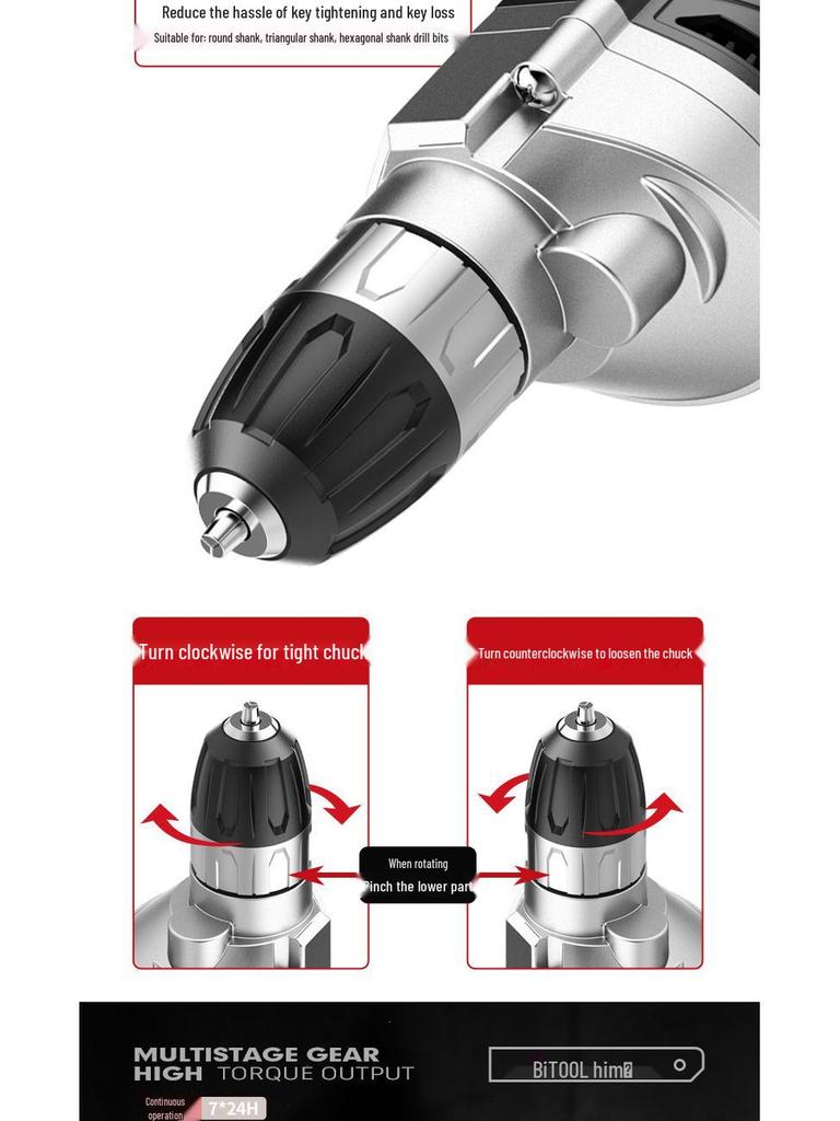 Multifunktionale kabelgebundene Elektrobohrmaschine mit hoher Leistung für den Haushaltsgebrauch, 220V Pistolenbohrmaschine zum Bohren von Wänden und Löchern