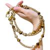 Maillard Natural Boutique Œil de Tigre Pierre Couleur Mixte Brun Mocha Doré Collier de Perles Collier pour Femme