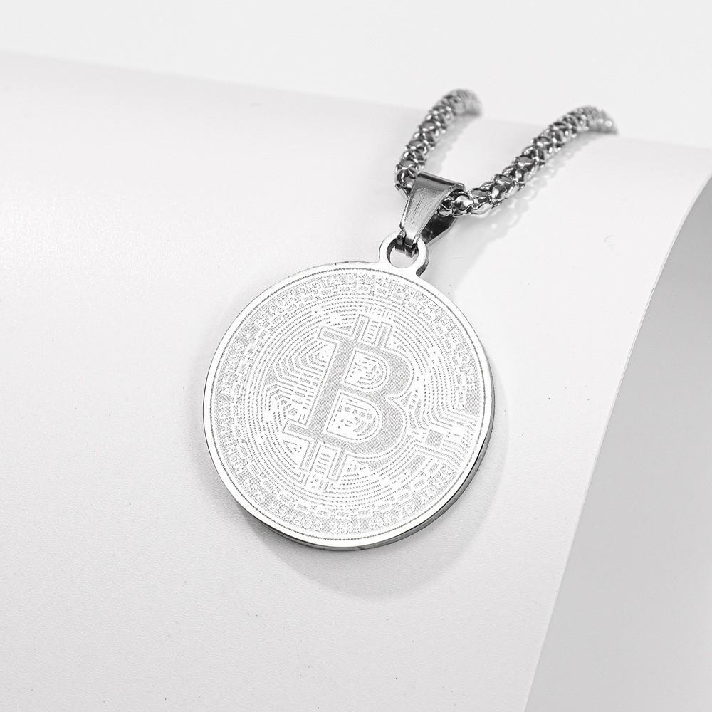 Fashionable New Bitcoin Pendant Necklace Round Bitcoin Pendant Necklace