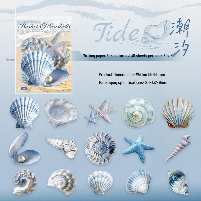 Ketchup Girl Seashell Sticker Pack: Realistic Seashells for Journaling & Collage