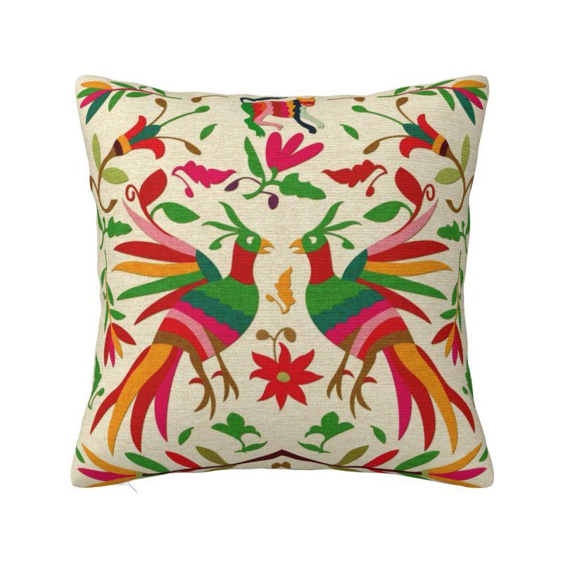 

Custom Fashion Mexican Otomi Birds Texture Pillow Case 40x40cm Sofa Folk Floral Art Luxury Cushion Cover Car Pillowcase 30x30cm 12x12in