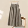 Women's Loose A-line Midi Skirt with Pockets