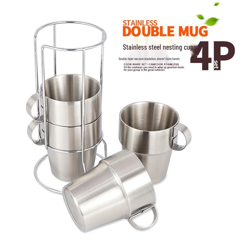 Gongziyu Outdoor 304 Stainless Steel Camping Coffee Mug