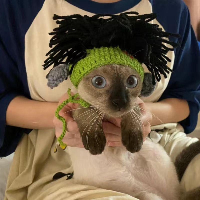 

Домашний питомец Собака Котенок Панк Регги Рок Смешная Шапка согревает Зима Вязаная Регулируемая Хэллоуин и Рождество Одежда для питомца S