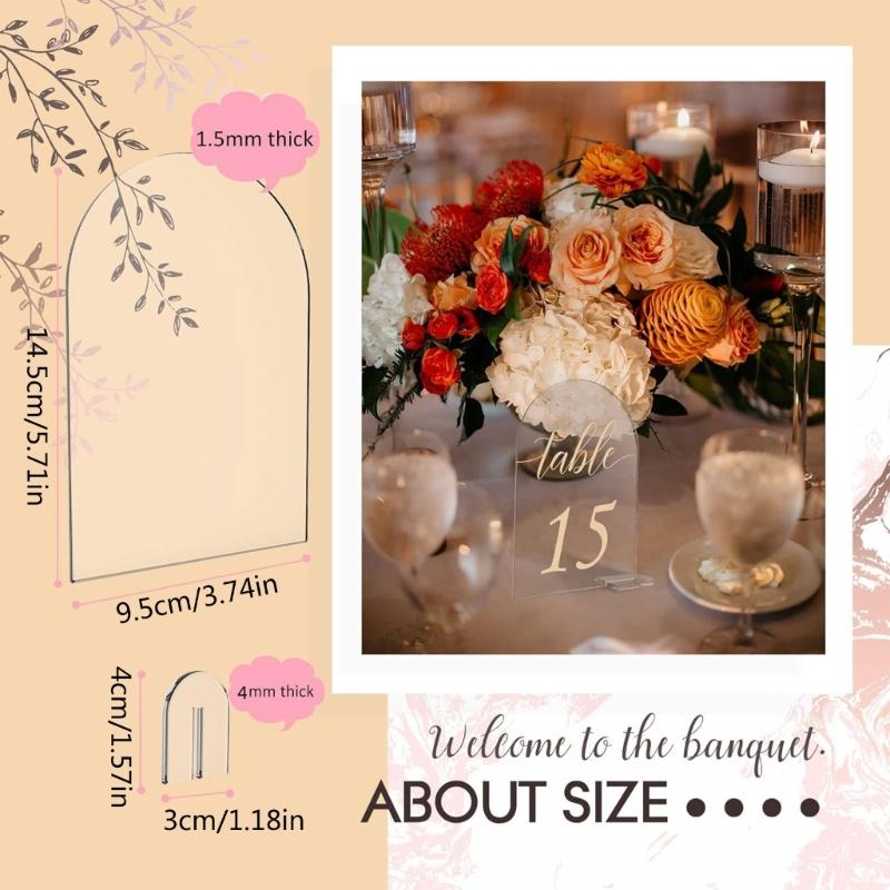 1-30 Acrylic Wedding Table Numbers Card with Stand for Wedding Banquet Event Party Restaurant Printed Clear Number Sign