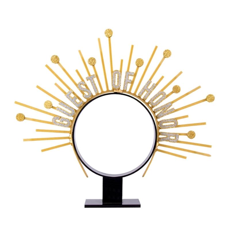 Guest of Honors Crownpiece Headbands NonSlip Hairhoop with Spiked For Dancing Event Wedding Ceremony Dressingup Headwear