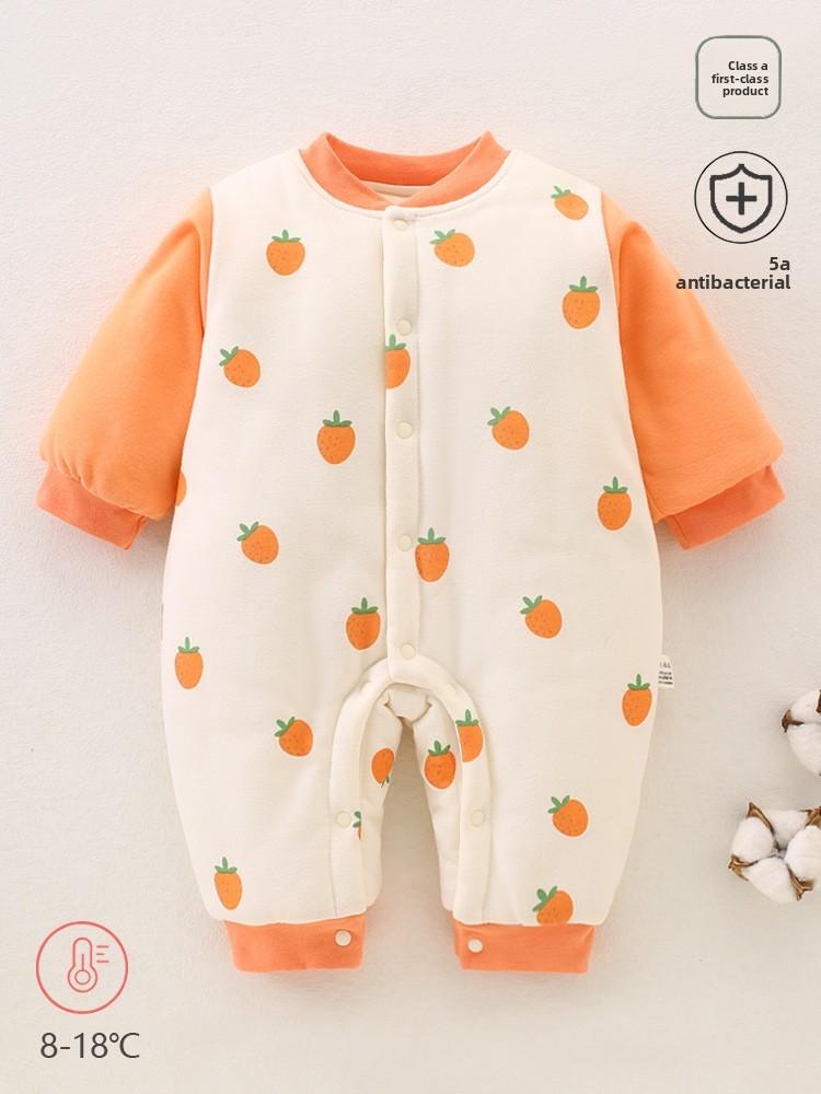 Baby Cotton Sleepsuit Winter Warmth With Snap Button Closure For Newborns
