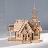 3D Wooden Puzzle Villa Model - Children's DIY Educational Building Blocks Toy