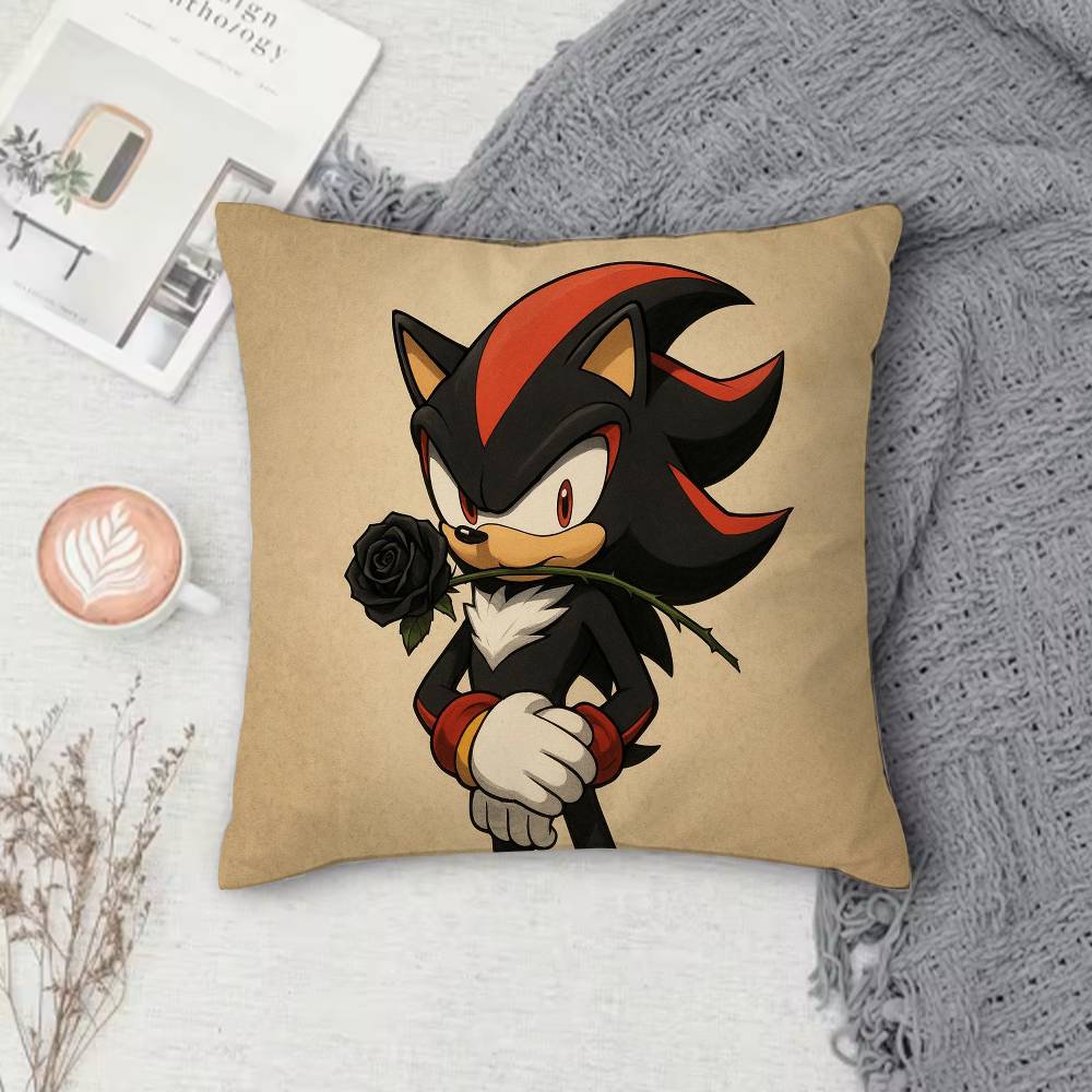 Shadows S-Sonics Hedgehog Double-Sided Printed Square Pillow Cover Decorative Cushion Cover For Sofa Bedroom Bedside