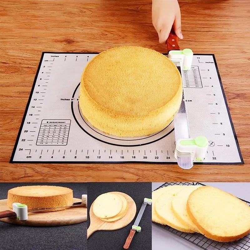 2Pcs Even Cake Slicing Leveler Bread Cutter  Baking Kitchen Tools