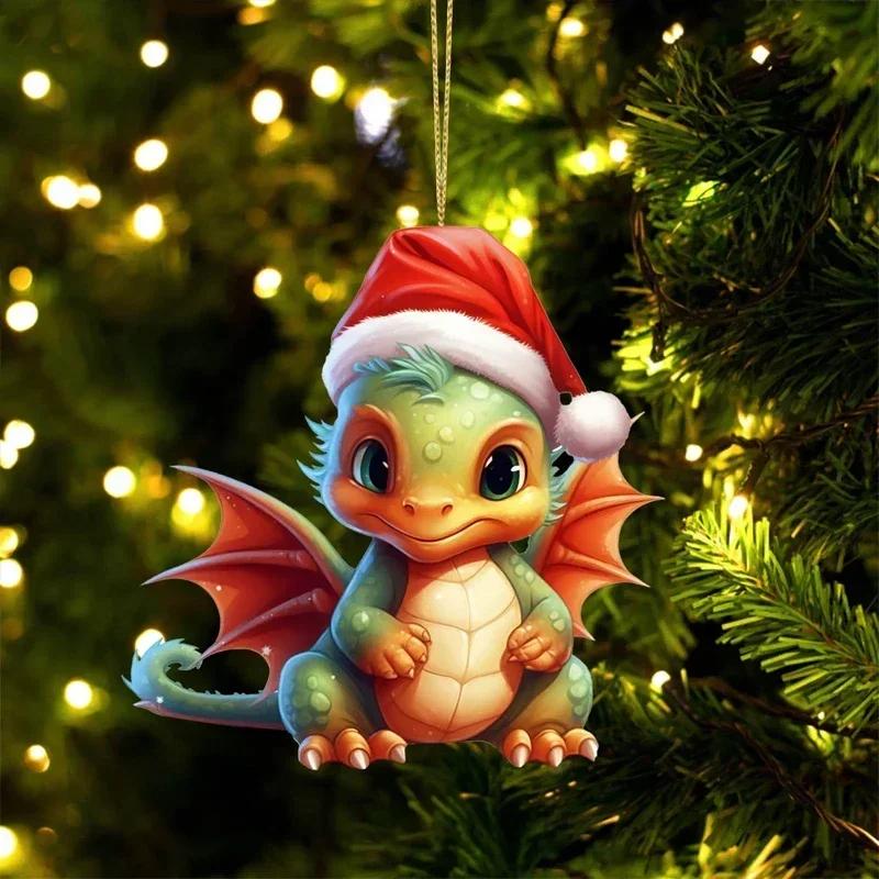 New Christmas Dragon Ornaments Lovely Cool of Baby Dragon Christmas Anime Flying Dragon Pendant for Home Office Desktop Decor