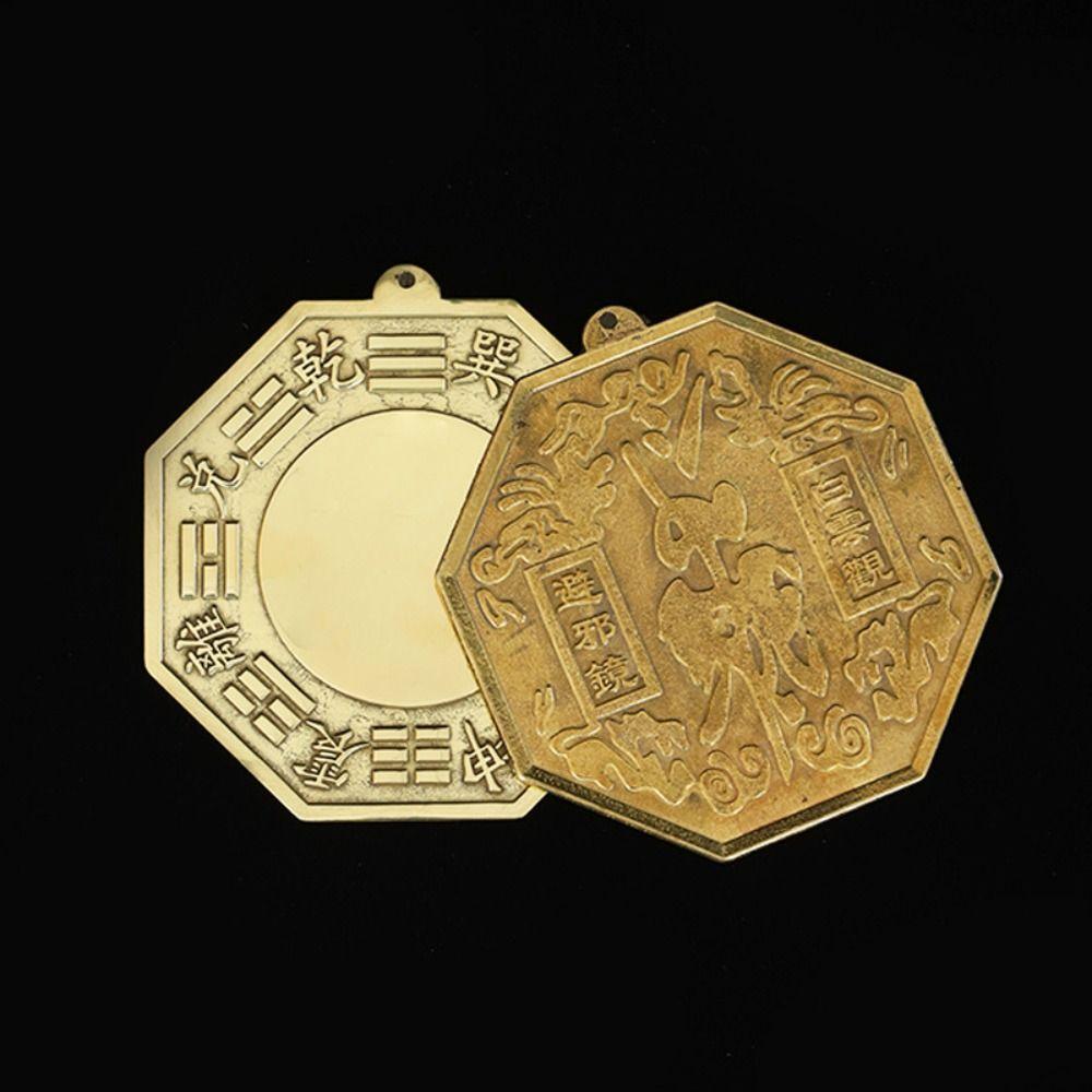 Convex Mirror Brass Bagua Mirror Pendant Chinese Style Auspicious Crafts Mirror  Crafts Pendant