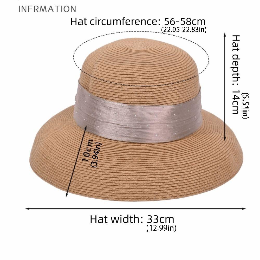 Fashion Boho Lafite Straw Hat Dome Wide Brim Women's Sun Hats Korean Style Breathable Weave Hat Summer