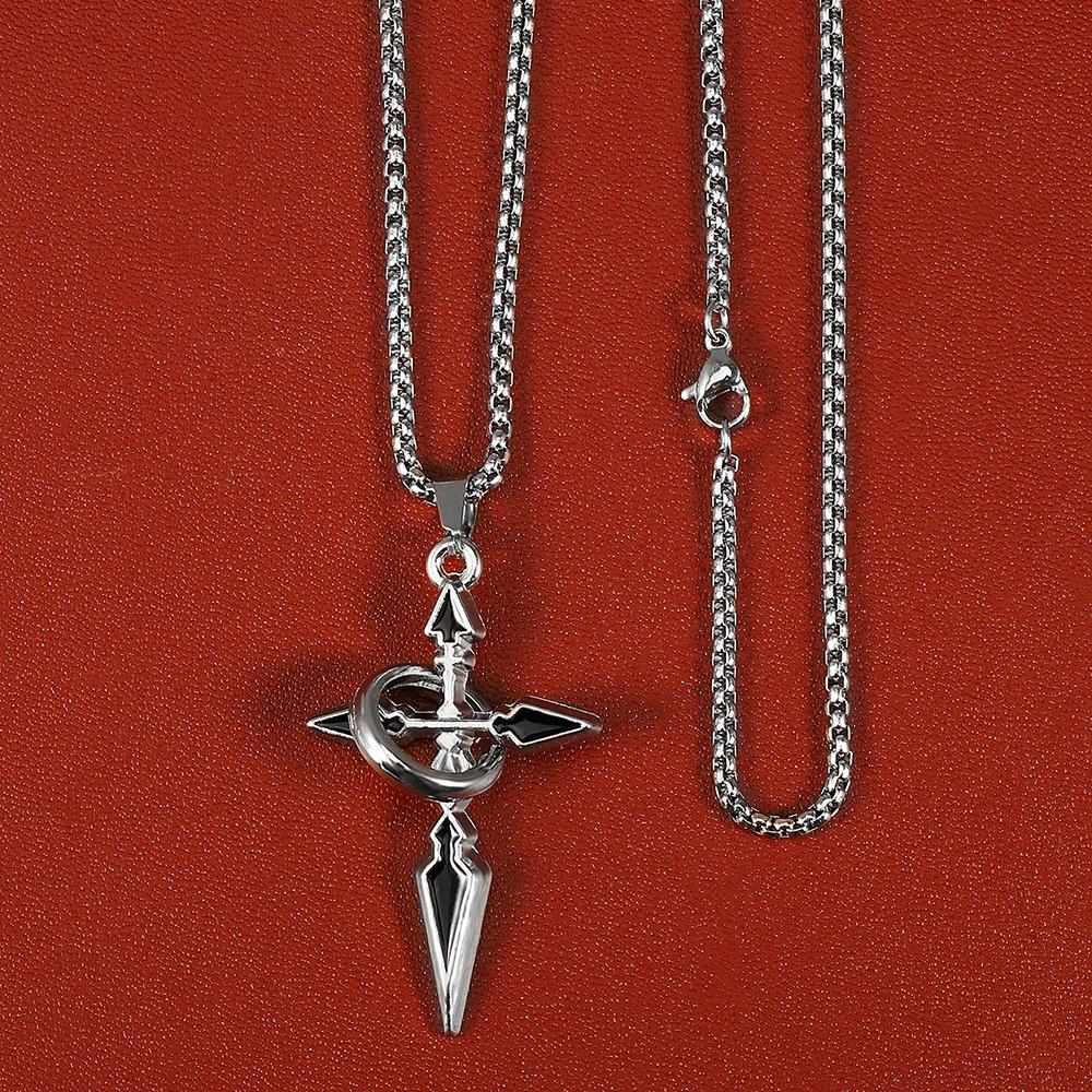 High Quality Cross Titanium Steel Non Fading Necklace,Domineering Trendy Men's hip-hop Pendant Chain,New Handsome Men Women Gift