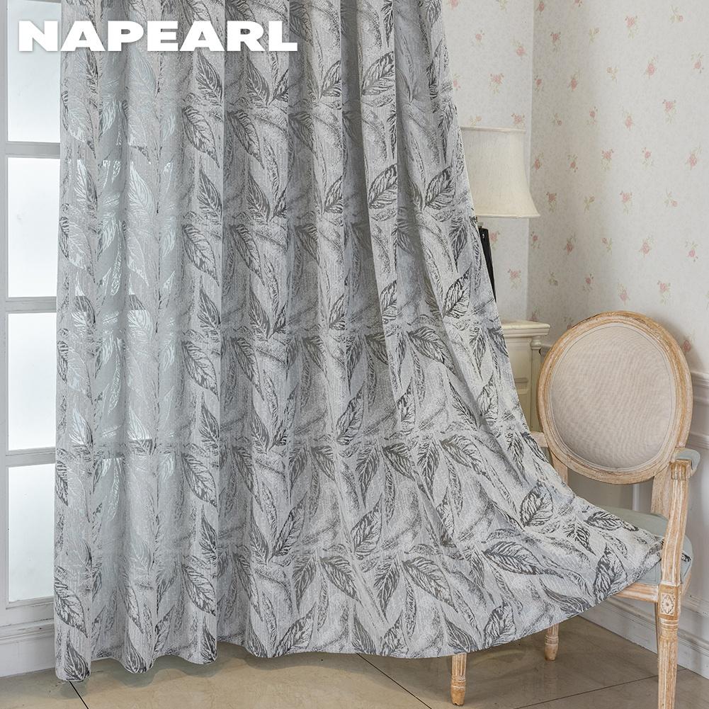 1PC NAPEARL Modern Light Gray Mixed Pattern Jacquard Curtain Texture Soft Light Sheer Curtain for Bedroom Living Room Home Decor