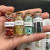 15-teiliges Mini-Wunschflaschen-Chip-Stein-Set, Kristall-Trommel-Reiki-Steine, Sammlung, Geschenk, Heimdekoration