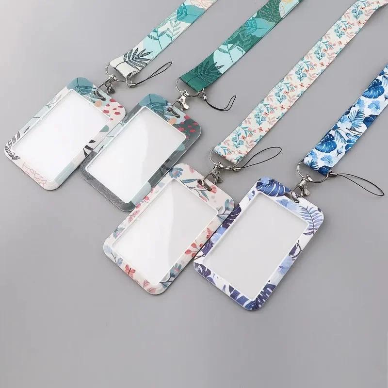 Grüne Pflanze Einfacher Frischer Stil Grüne Blätter Nackenband Ausweishalter Fitnessstudio Handy-Riemen Ausweishalter DIY Aufhängeseil Lanyard