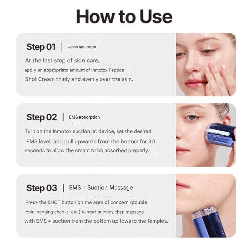 Meditherapy Inmotox Peptide Shot Cream + Suction Jet Device – Korean Hydrating Face Lifting & V-Line Care Set