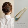 Minimalist Japanese-Style U-Shaped Metal Hairpin for Updos
