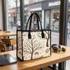 Cute Ghost Fall Tree Printed Tote Bag Casual Large Capacity Handbag for Daily Use