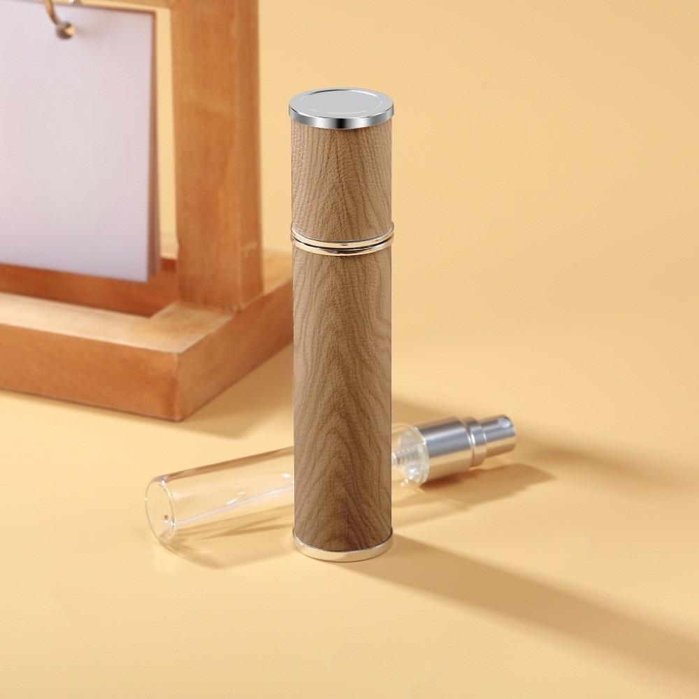 Portable 10ml Perfume Bottle Reusable Empty Atomizer Wood Grain Leather Spray Bottle  Outgoing