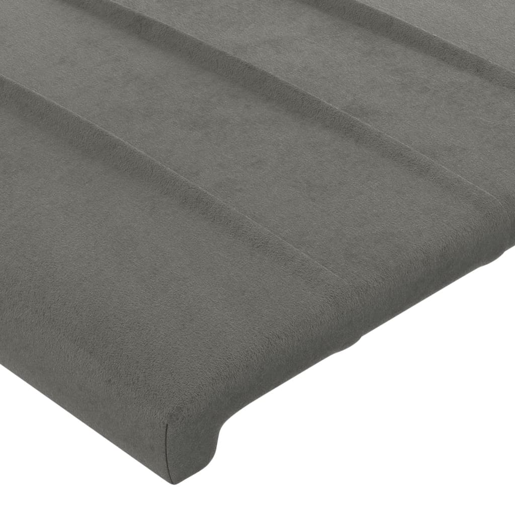 Vidaxl Zagłówek Do Łóżka Z Led, Jasnoszary, 203X16X78/88 Cm, Aksamit