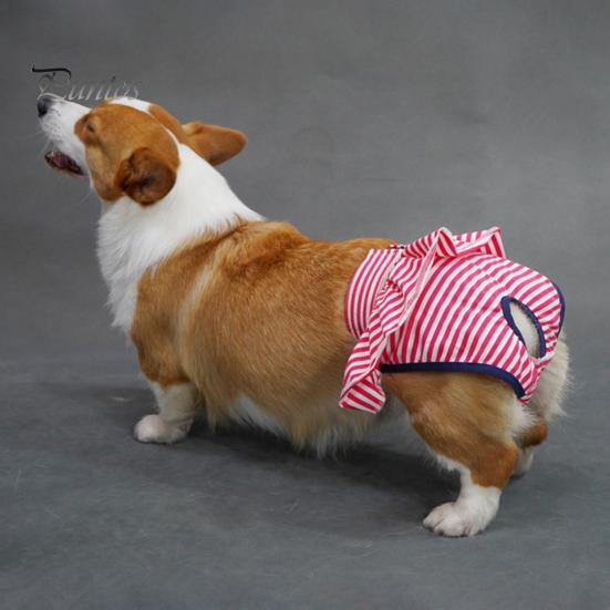 Dog Menstrual Pants Female Dog Sanitary Pants Dog Period Panties Breathable Stripe Pattern Prevents Soiling Harassment Female Dog Diaper Briefs for