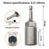 5.5-19Mm Electric Nut Driver Drill Bit Set Impact Socket Adapter Hexagonal Screwdriver Bit Nut Wrench Power Tool Accessories