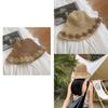 Fashionable Round Top Straw Hat For Women Sunshade Uv Protection Beach Hat