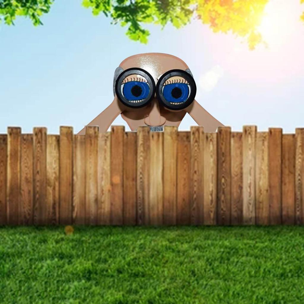 Nosy Old Man And Lady Fence Decoration,Outdoor Funny Garden Yard Fence Art Decor