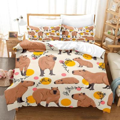 Kawaii Capybaras Bettwäsche-Set Einzelbett Twin Full Queen King Size Bettset Aldult Kinderzimmer Bettbezug-Sets 3D Bettbezug-Set