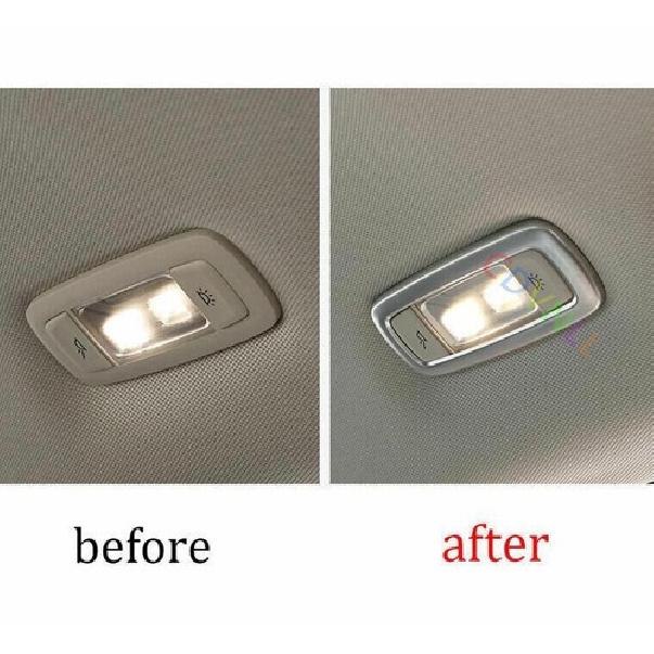 Silver Steel Rear Reading Light Lamp Frame Trim For BMW 5 Series G30 2018-2022