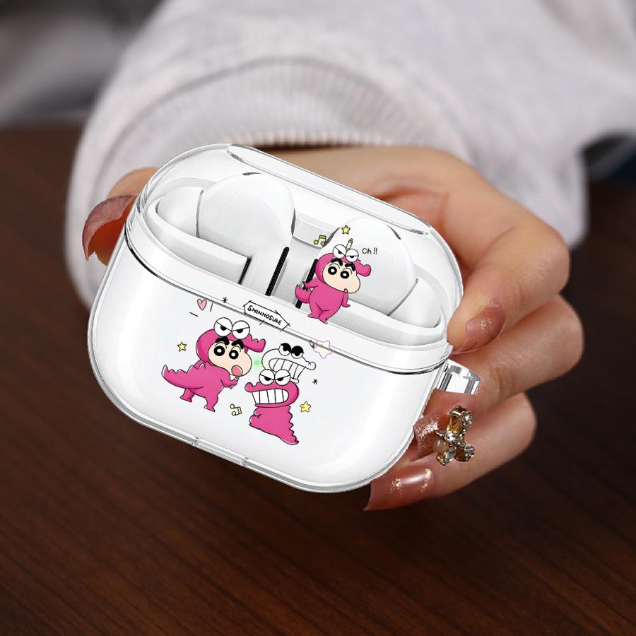

Case For Samsung Galaxy Buds 2 4Pro 4 Pro 3 FE 2Pro 3Pro Live Clear Earphone Cases Cover With Hook Crayon Shin-Chan Anime Buds 2