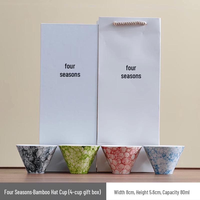 Chaxun Kiln-Fired Ceramic Four Seasons Douli Tea Cup Set