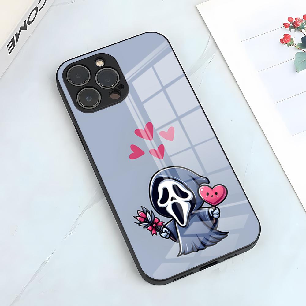 Ghost Face Scream Phone Case For IPhone 17 Pro Max 15 Pro 16 14 Plus 12 13 Mini 11 Pro Shockproof Glass Cover