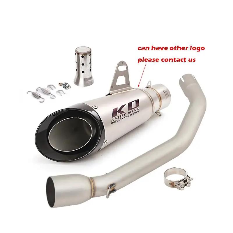 For VOGE 350AC 350 AC 2023 Motorcycle Mid Exhaust Connect Pipe 310mm Muffler Stainless Steel Escape With Removable DB Killer