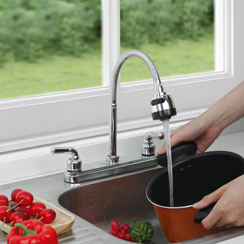 Leichter Küchenwasserhahn aus Stahl, praktischer Wasserhahn, langlebiger Küchenwasserhahn, 360° drehbarer Küchenwasserhahn für Camper
